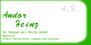 andor heinz business card